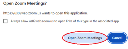 Open Zoom Meetings