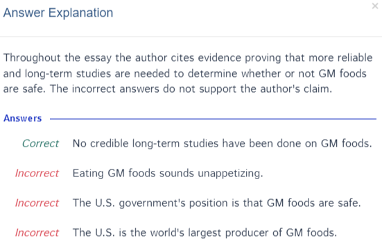 answer explanation example